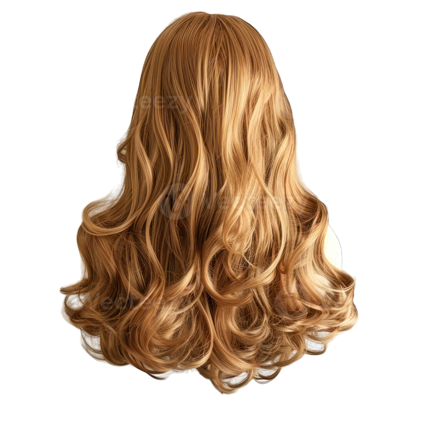 a blonde wig on a white background