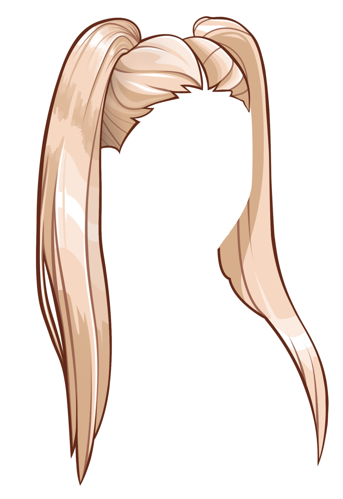a drawing of a ponytail with long hair