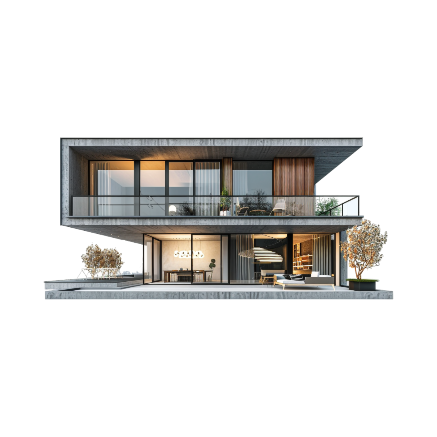 a rendering of a modern house