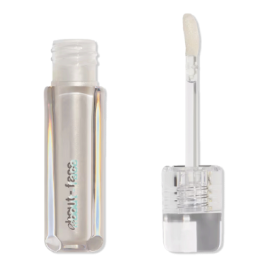 a white lip with a silver lid and a clear lip