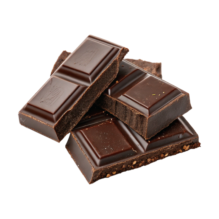 a pile of dark chocolate