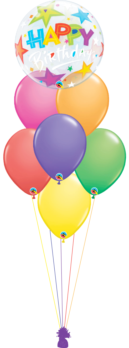 a bunch of balloons with the words happy birthday