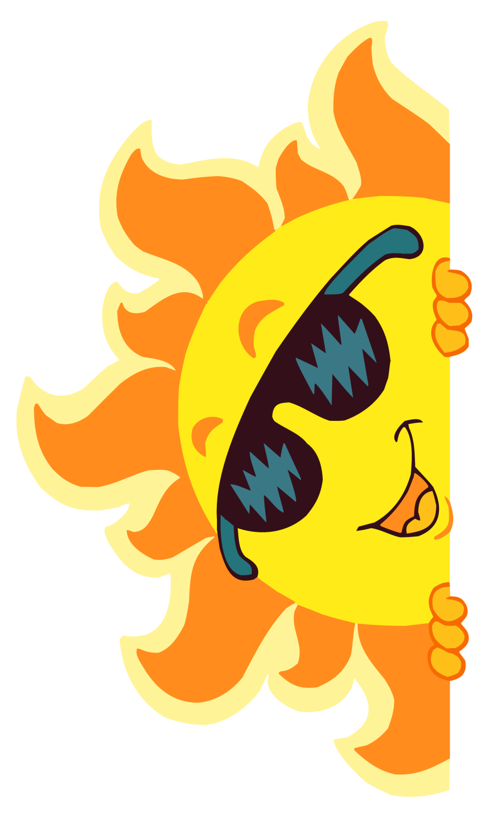 a sun with sunglasses on it's face