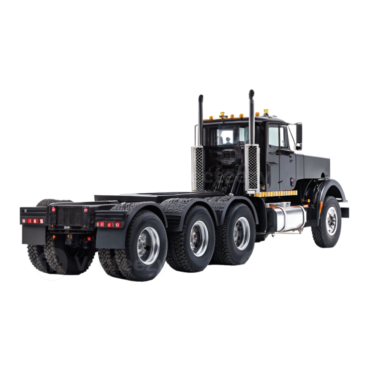 a semi truck on a white background