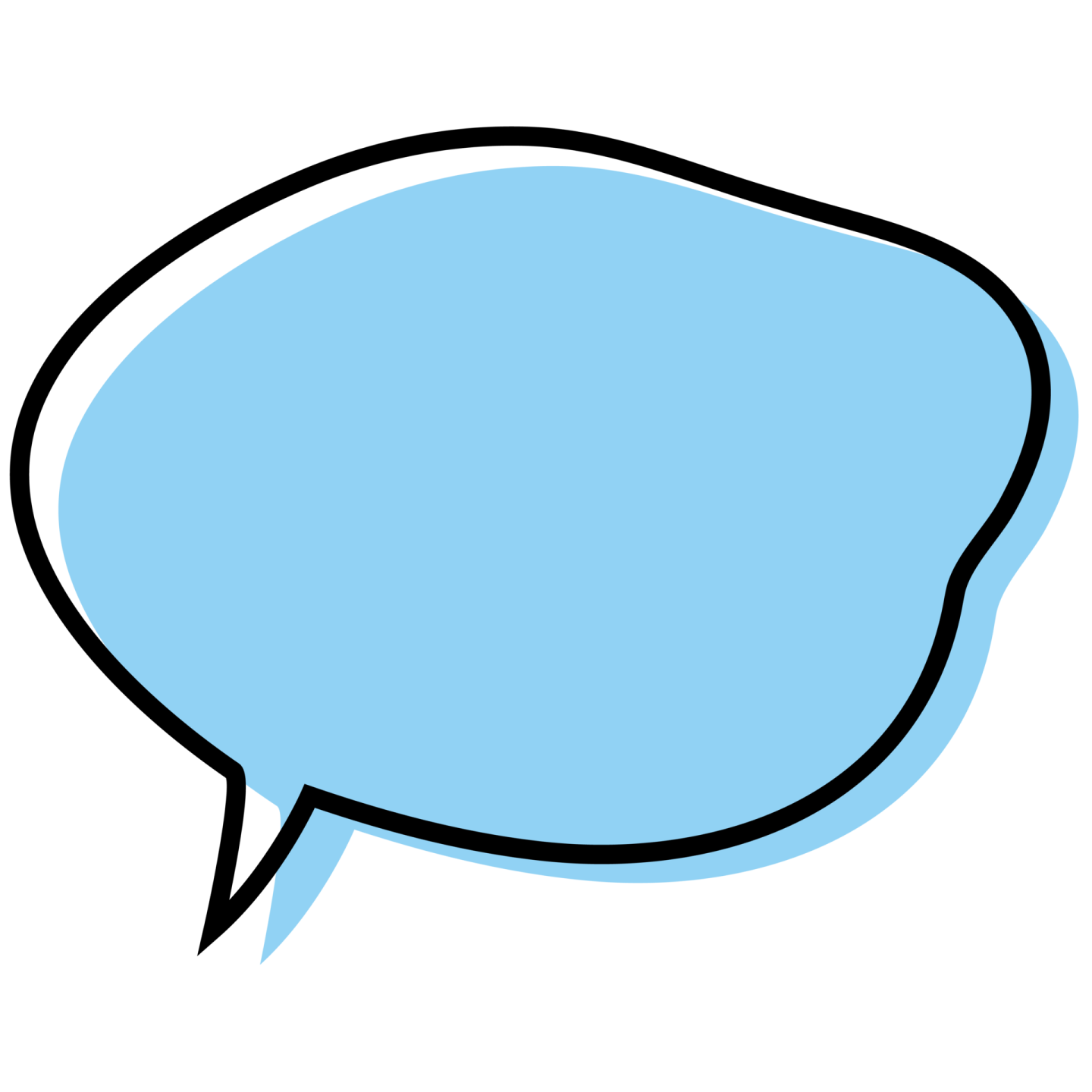 a blue speech bubble