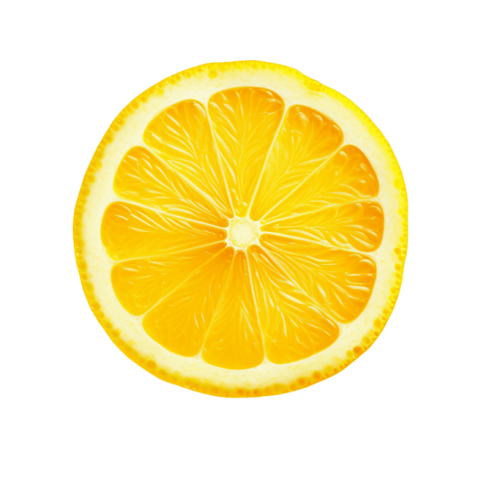 an orange cut in half on a white background