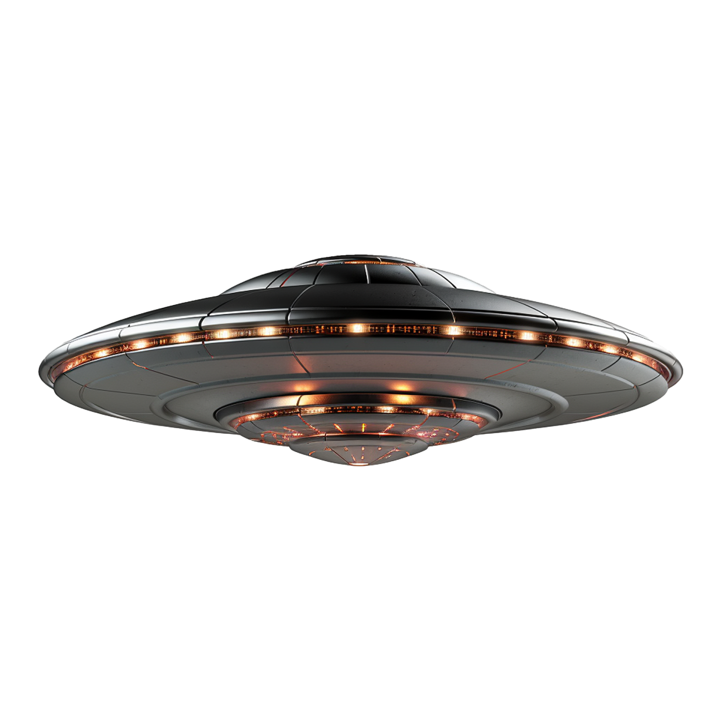 an alien spaceship flying over a white background