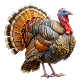 a turkey is standing in front of a white background