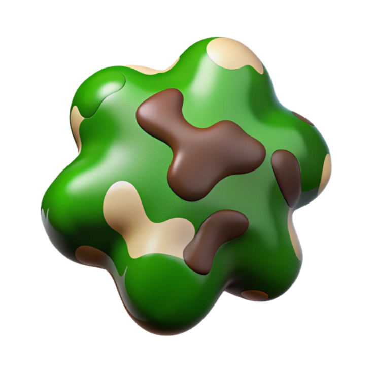 an image of a green and brown mushroom