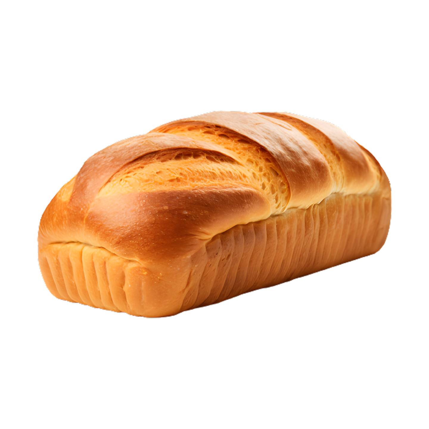 a loaf of bread on a white background