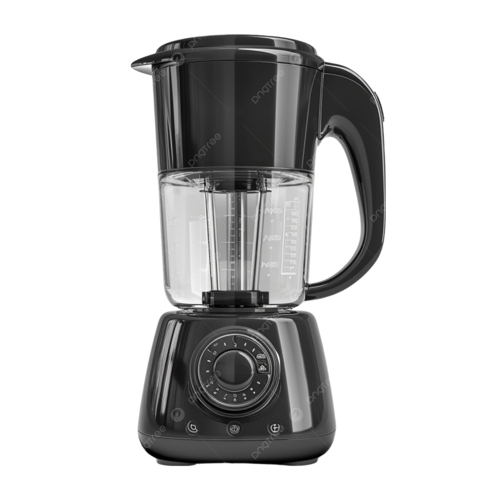 a black blender on a white background