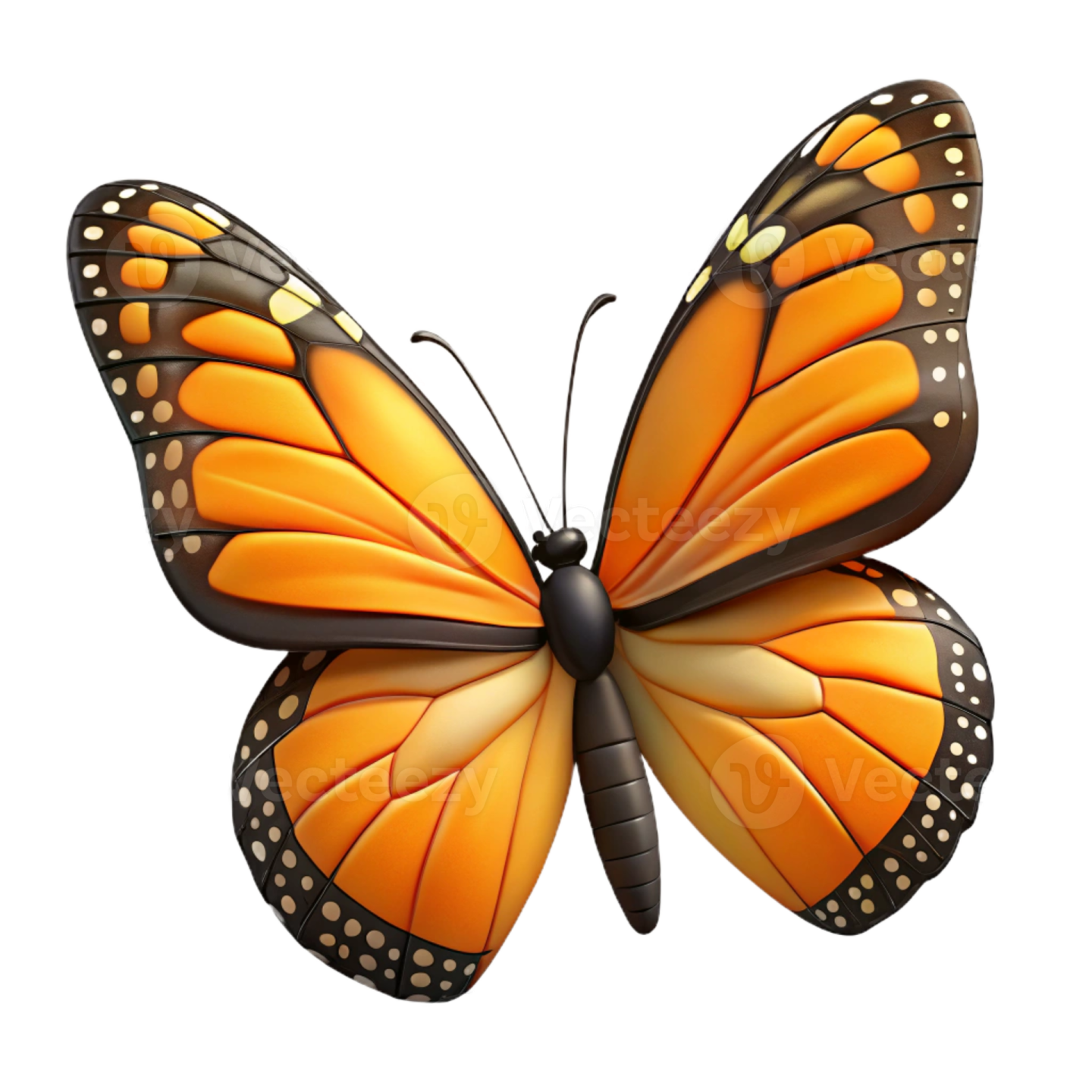 a monarch butterfly on a white background