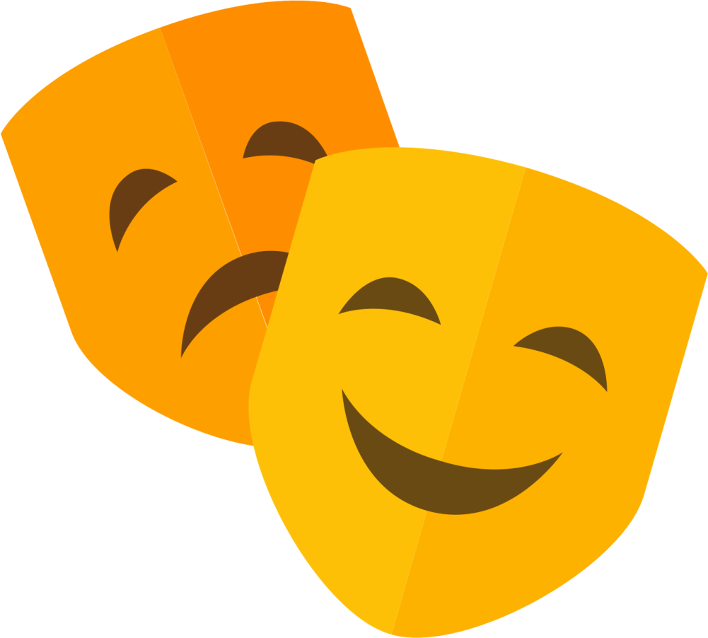 a pair of orange and yellow smiley faces