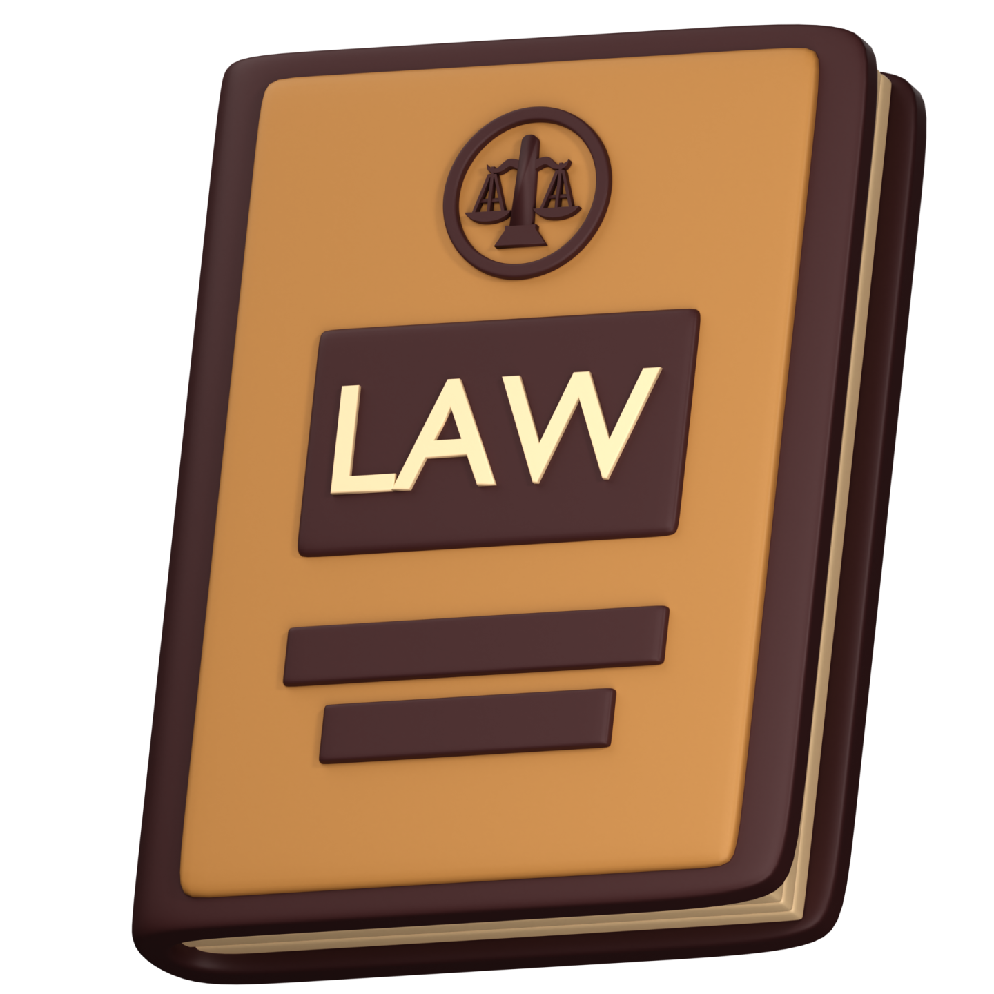 a brown book with the word law on it