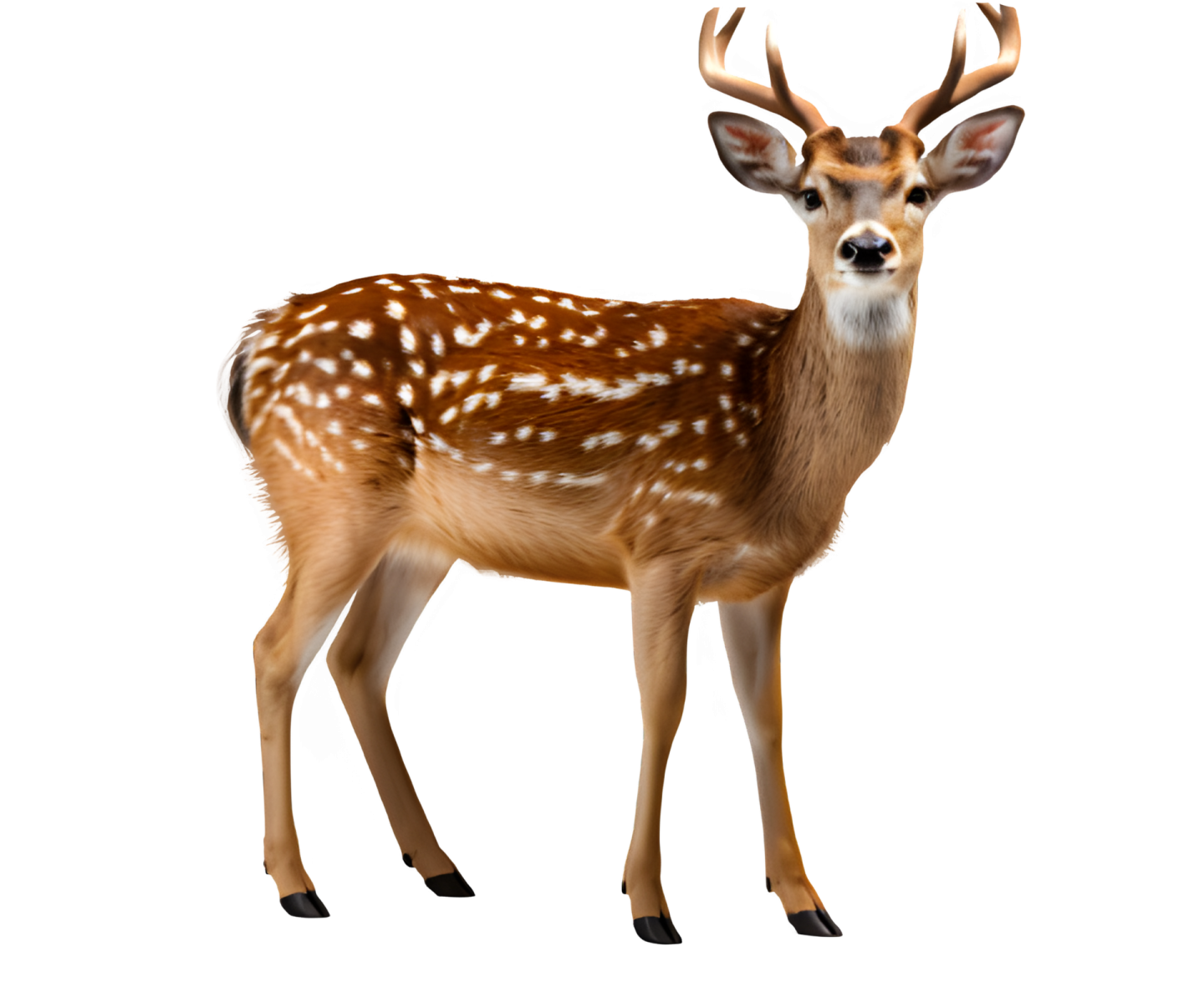 3d digital render of a young fallow deer isolated on white background stock photo