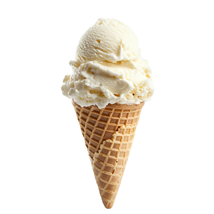 an ice cream cone on a white background