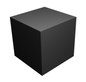 a black cube on a white background