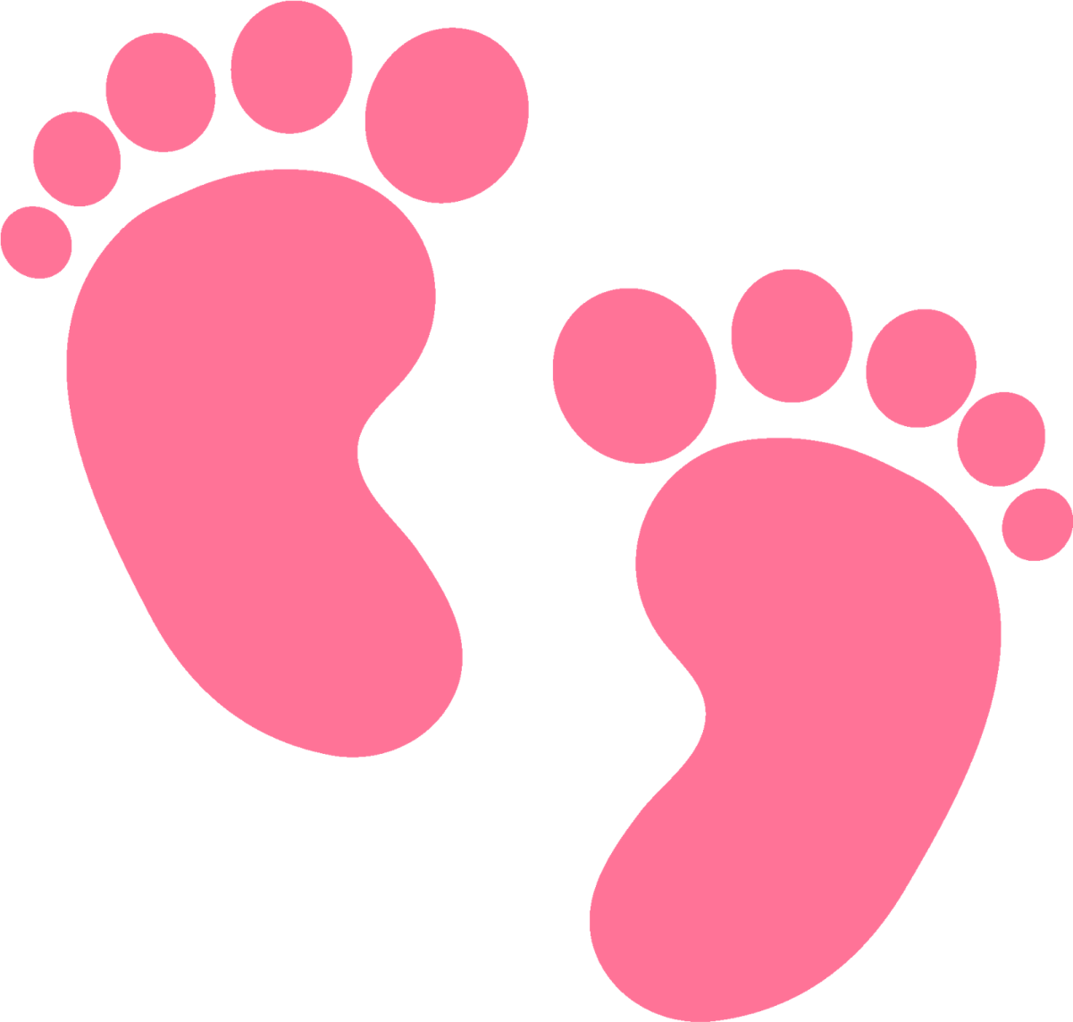 a pair of pink footprints