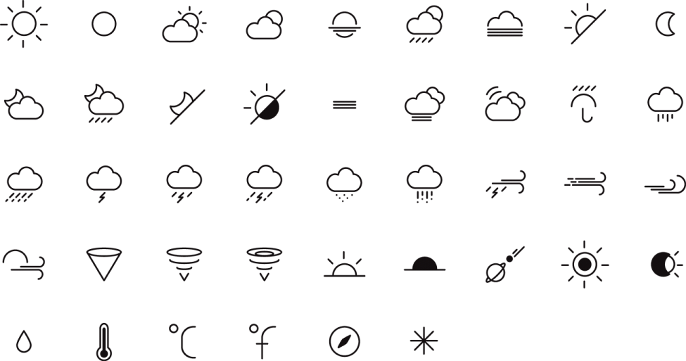 a set of weather icons