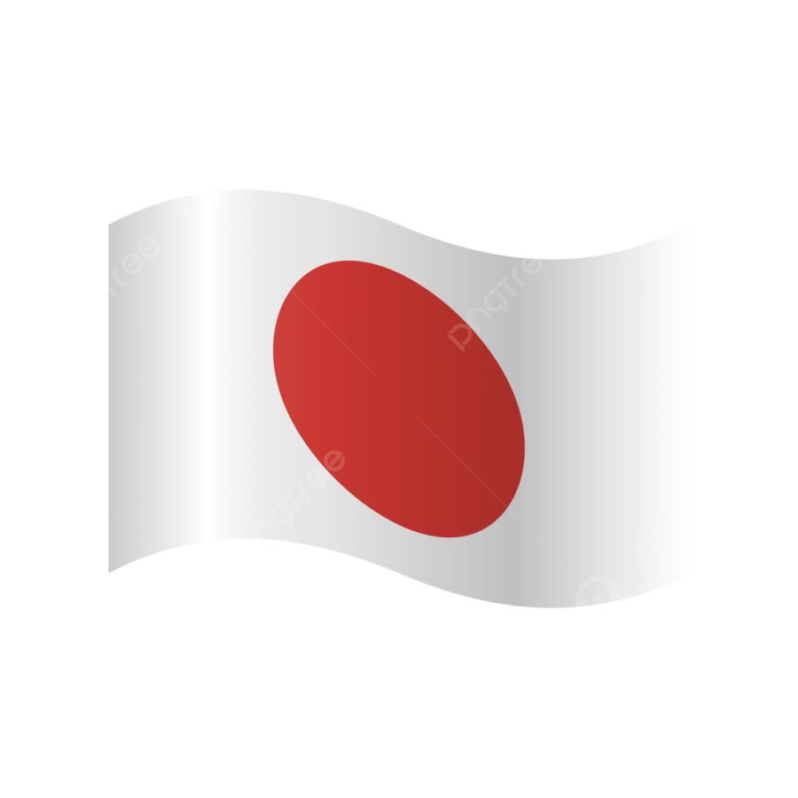 the flag of japan on a white background