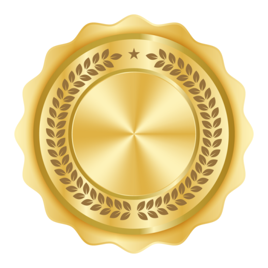 a gold medal with laurels on it