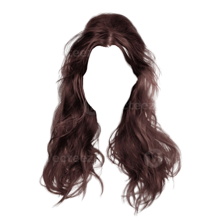 a woman's head with long brown hair
