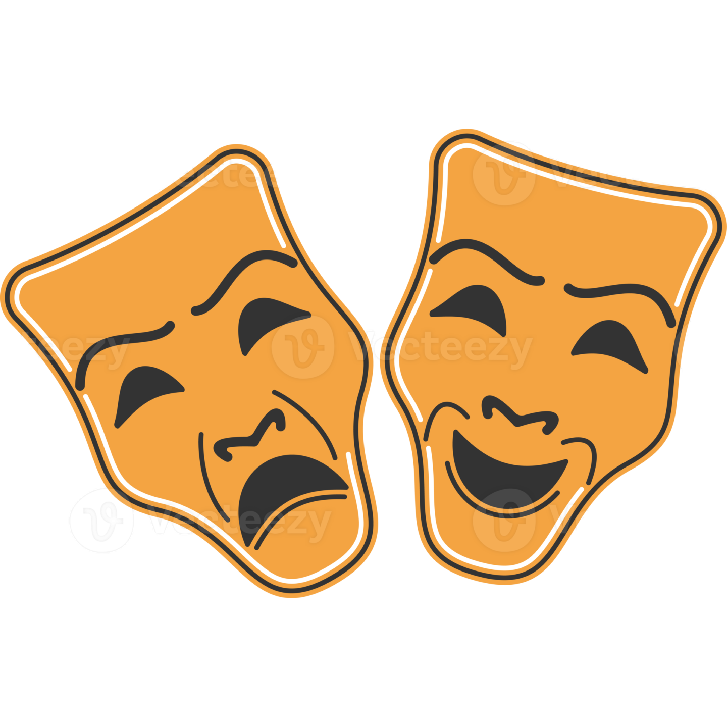 two slices of bread with faces drawn on them