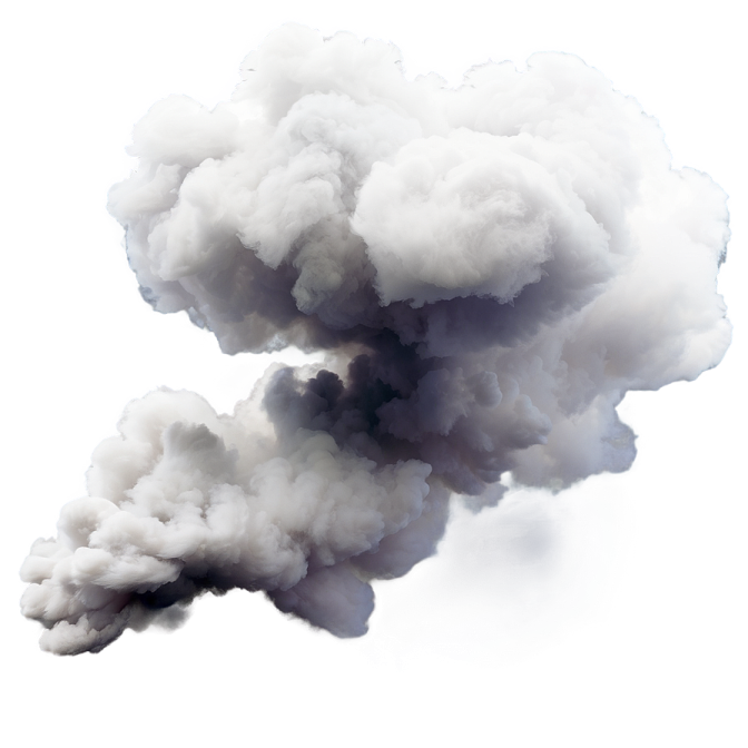 a cloud of smoke on a white background