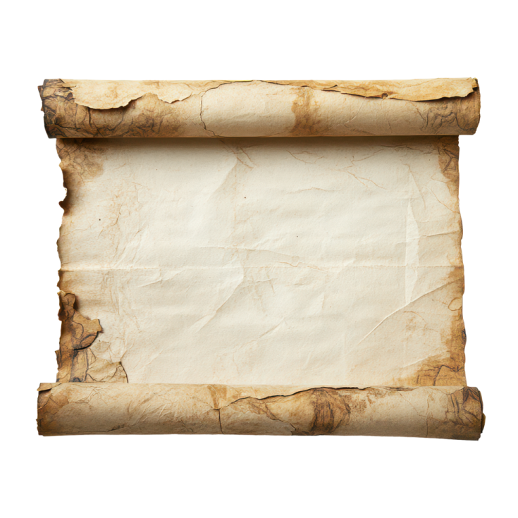 a piece of old paper on a white background