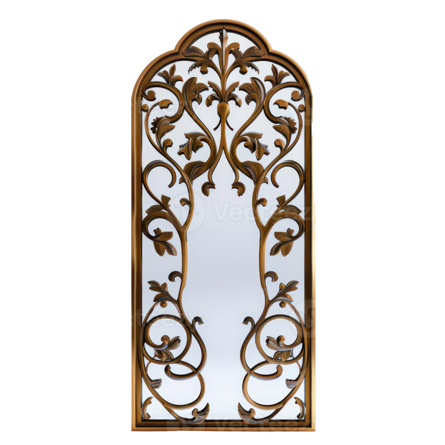 a mirror with an ornate design on it