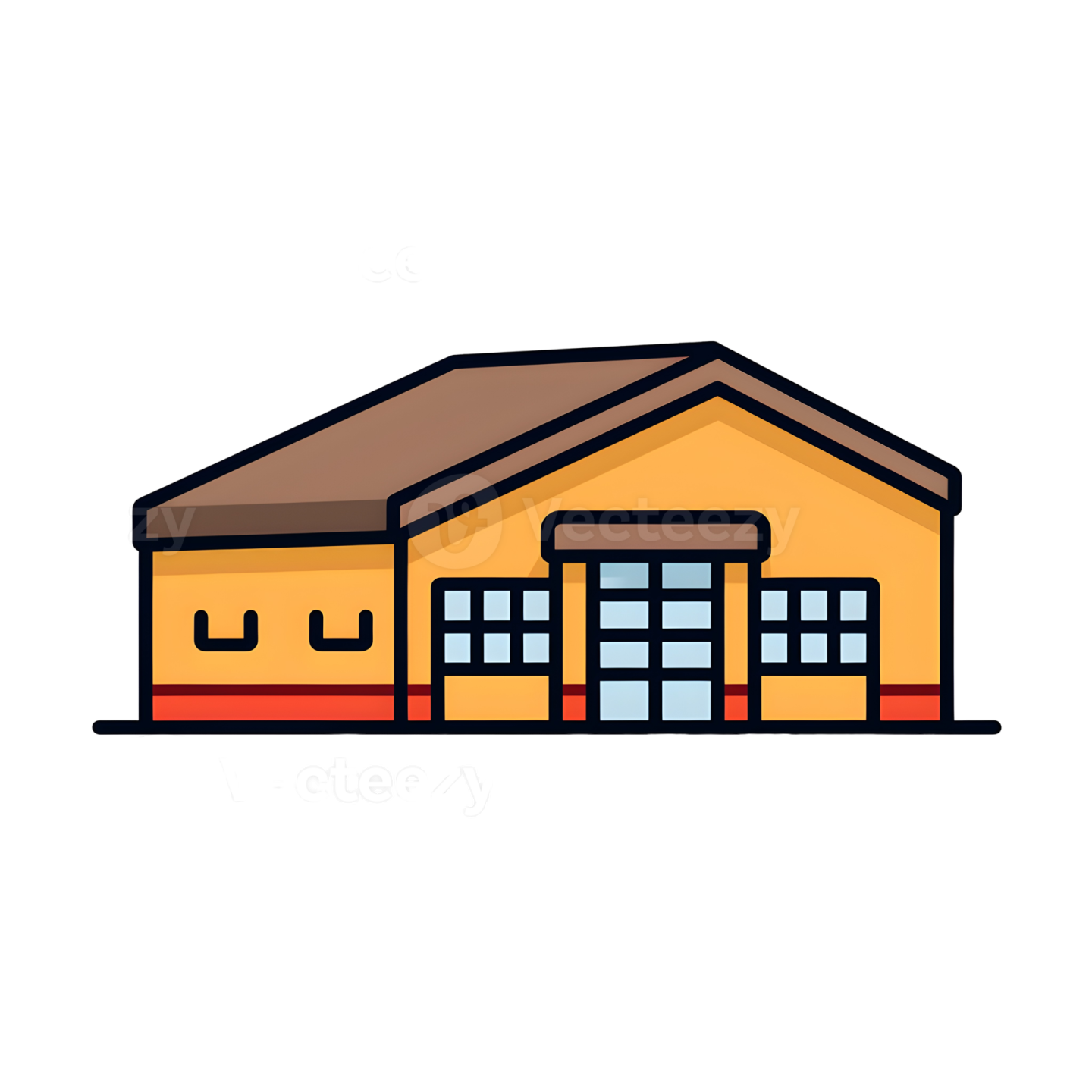 an orange house with a brown roof