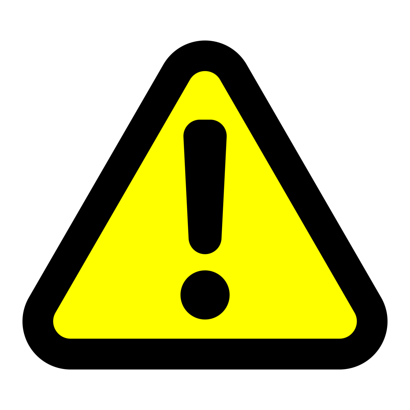 a yellow and black warning sign