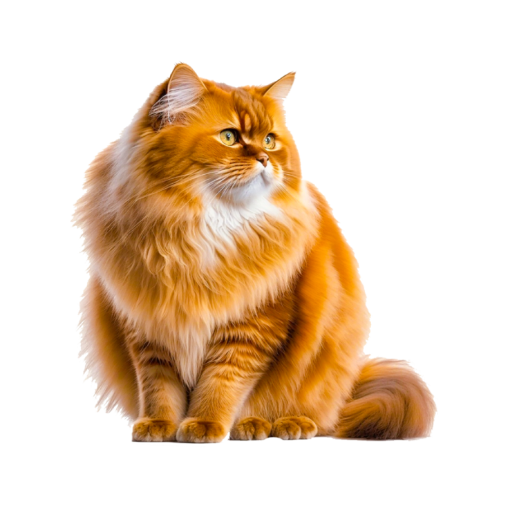 an orange cat sitting on a white surface