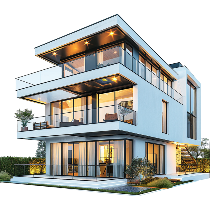 a 3d rendering of a modern house