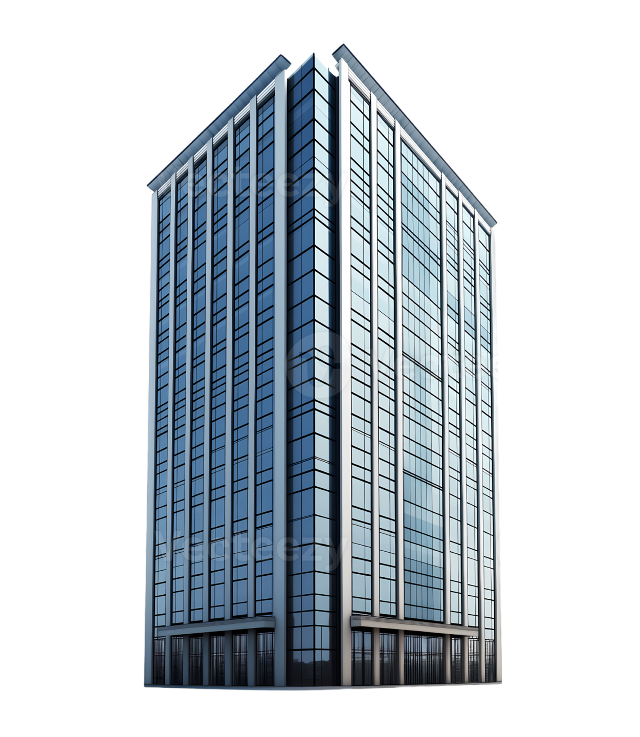 an office building on a white background