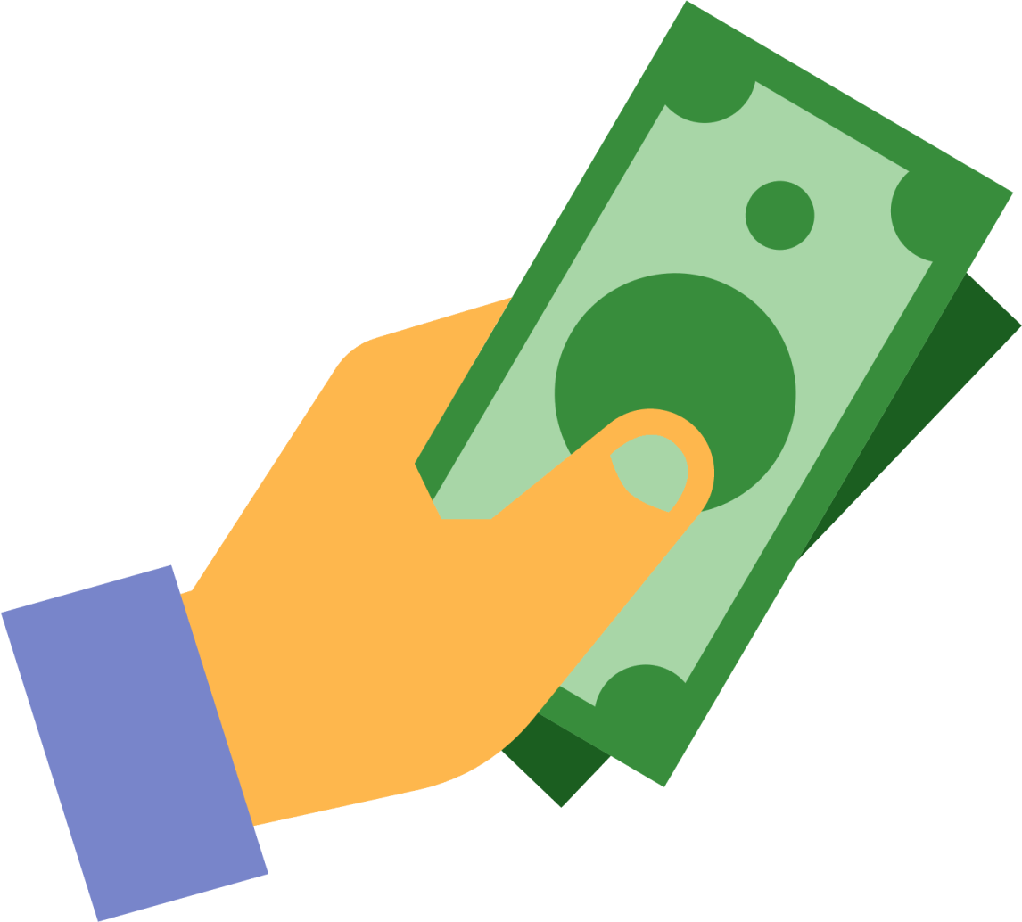 a hand holding a money bill