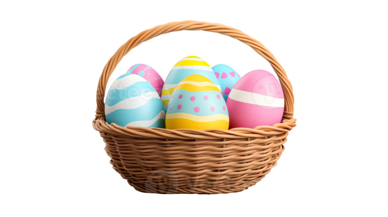a basket filled with colorful easter eggs