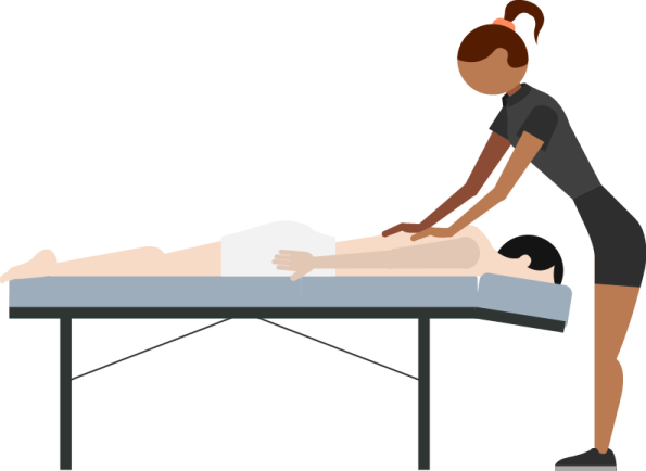 a woman getting a massage on a table