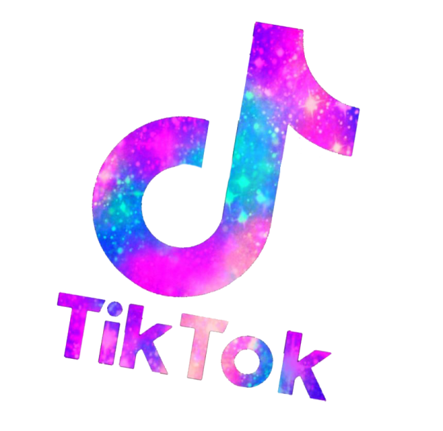 the tik logo with a colorful galaxy background