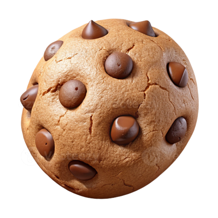 a cookie with chocolate chips on it