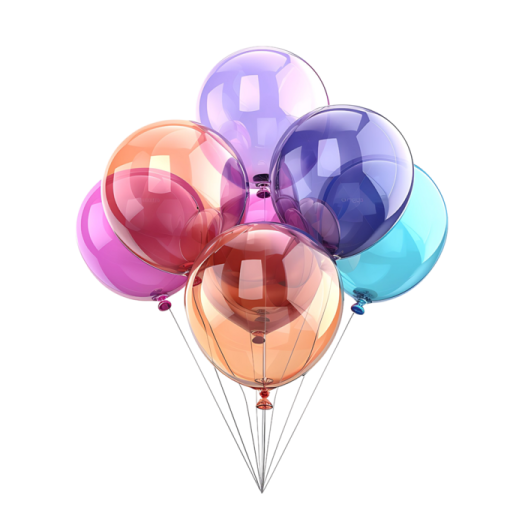 a bunch of balloons on a white background
