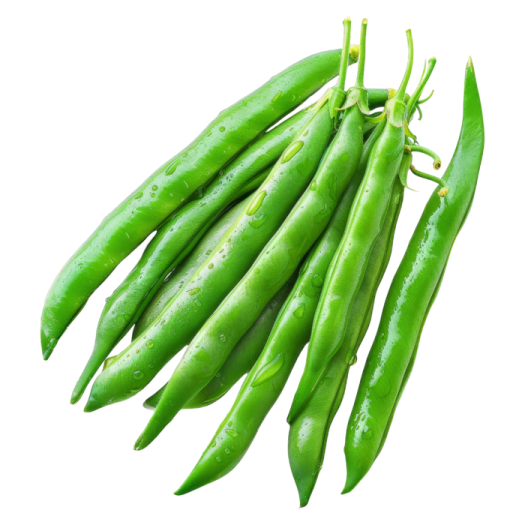 green beans on a white background