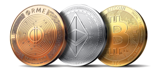 three different types of crypt coins