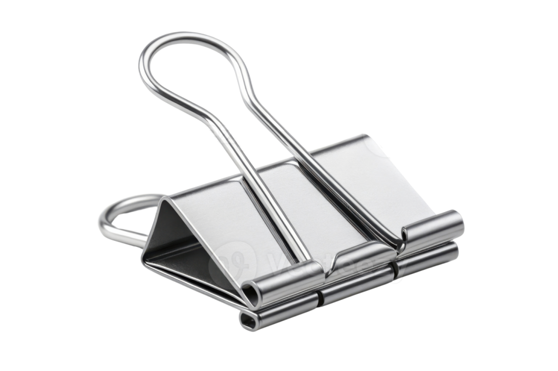 a pair of metal clips on a white background