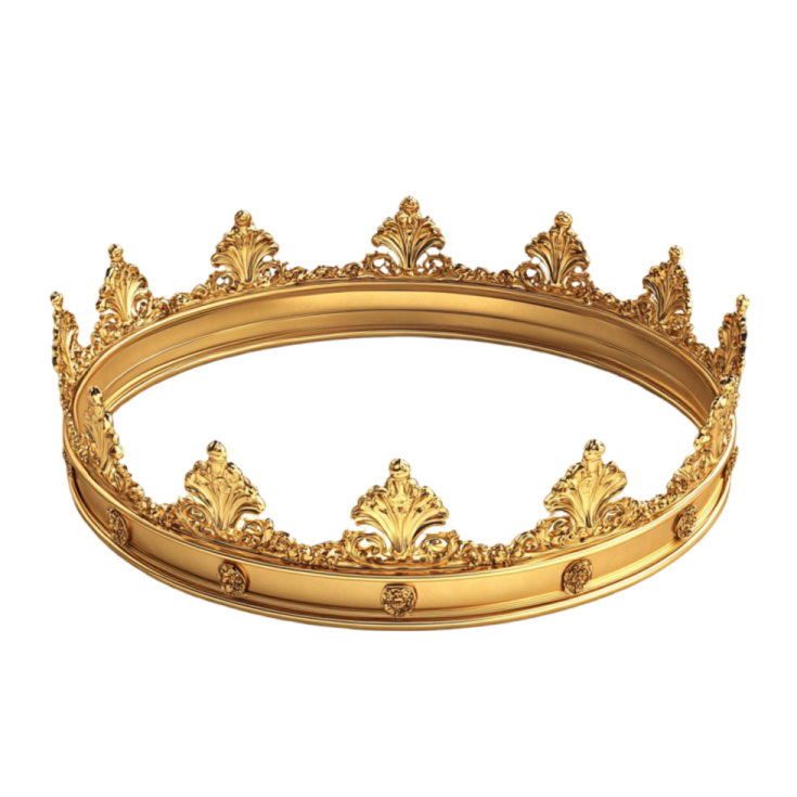 a gold crown on white background