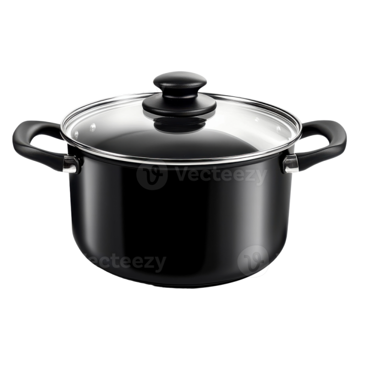 an image of a black pot with lid