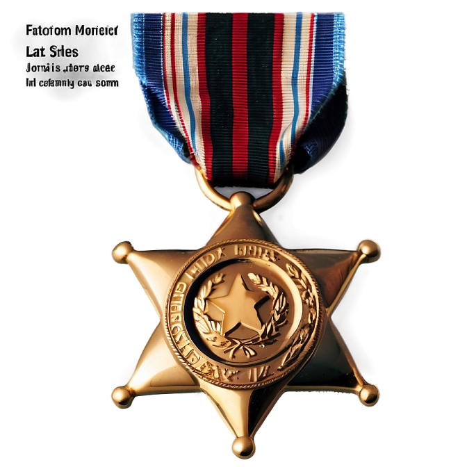 a gold medal with a star on it