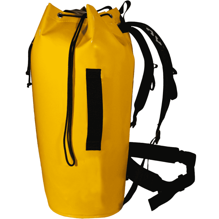 a yellow dry bag on a white background