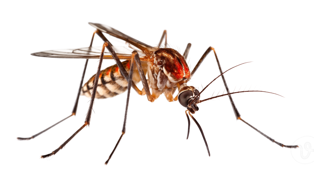 a mosquito on a white background