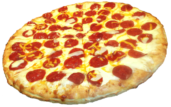 a pizza with pepperoni and cheese on it
